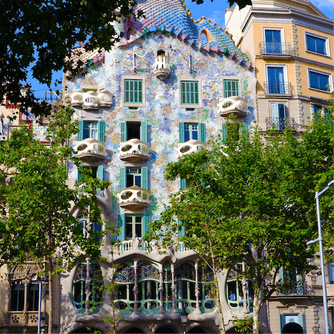 Visit Gaudí's architectural wonders – including Casa Batlló – a short walk away