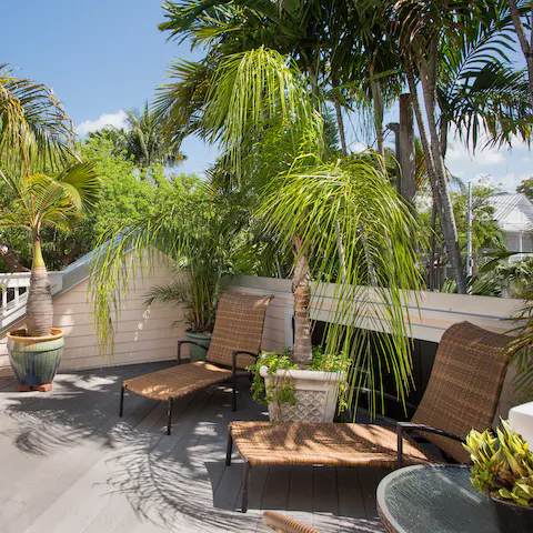 Catch some rays on the sun loungers up on the private sun deck