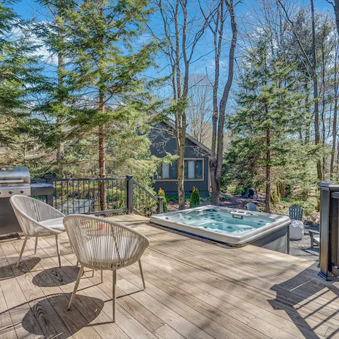 Unwind on the deck – will you chill in the hot tub or grill up a storm on the barbecue?