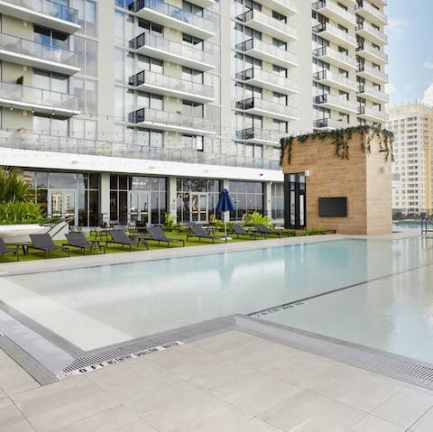 Slip into your swimwear and go for a dip in the rooftop pool
