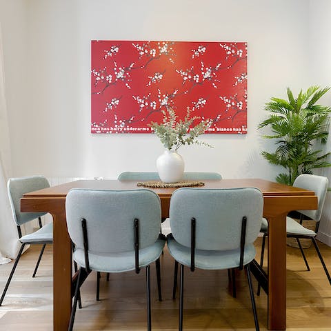 Enjoy delicious tapas and Spanish wine at the dining table