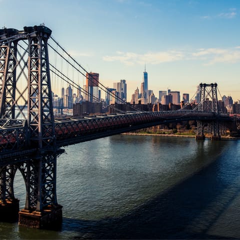 Take in the views as you stroll across the Williamsburg Bridge