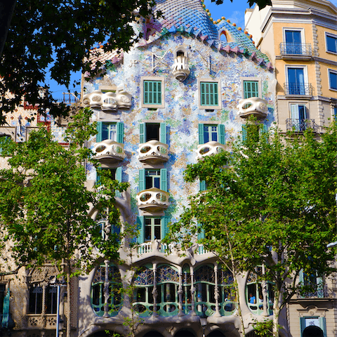 Blaze a trail to Gaudi's Casa Batlló, less than a ten-minute stroll away