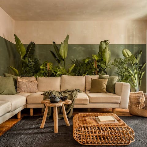 Enjoy a moment of stillness in the leafy living space