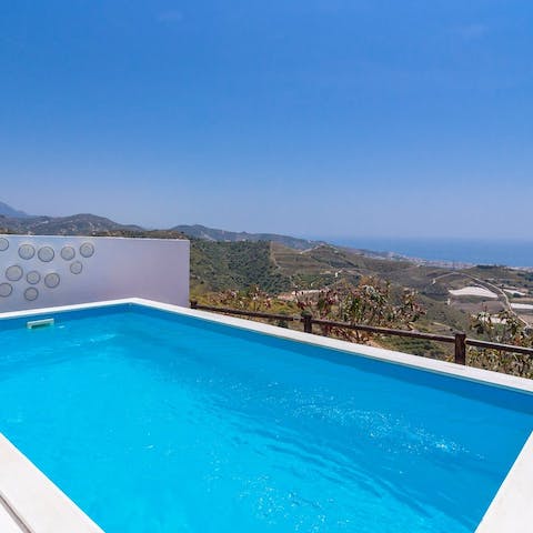 While away sunny afternoons in the private plunge pool while looking out over Torrox' s hills