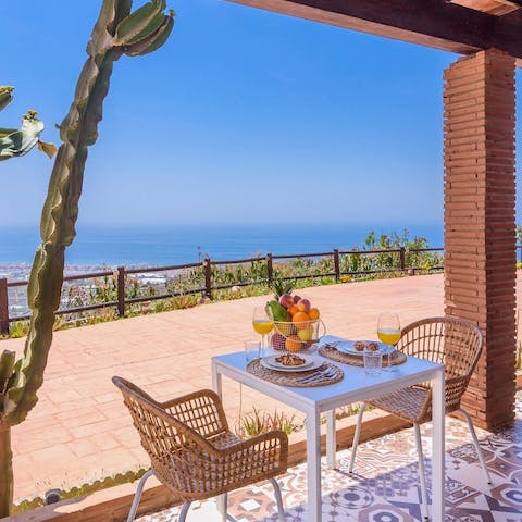 Start mornings with an an alfresco breakfast while feasting on sea views