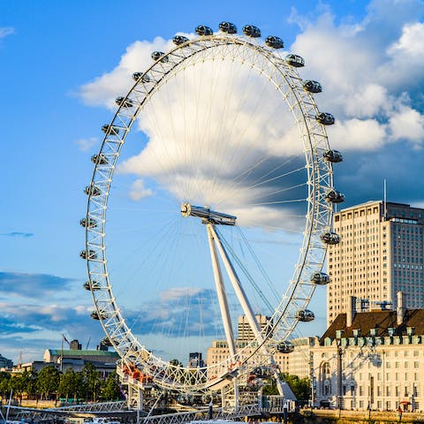 Walk down to the famous London Eye and see stunning views over the city