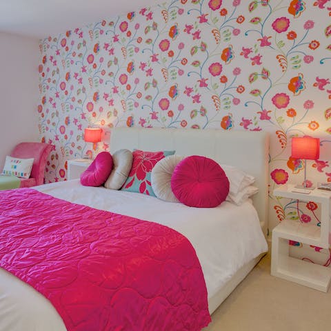 Drift off to sleep in the quirky bedroom and wake up feeling refreshed 