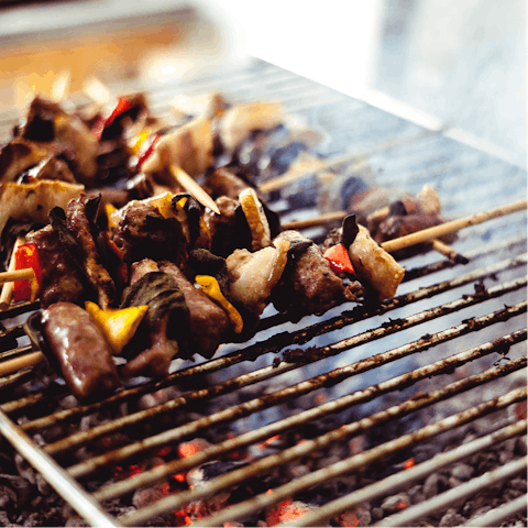 Grill some local fresh ingredients on the home's barbecue