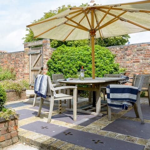 The perfect spot for an alfresco meal in the shade