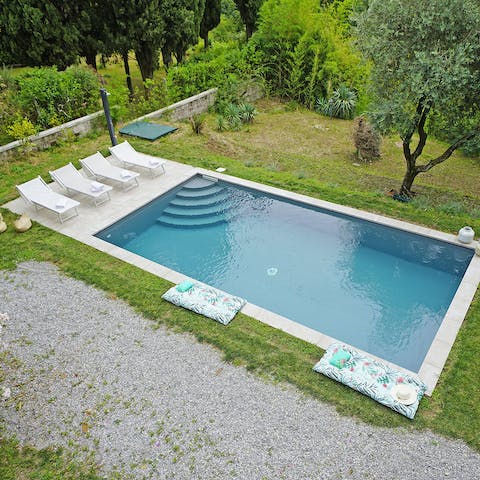 Take a dip in the private pool and enjoy the tranquillity of the gardens