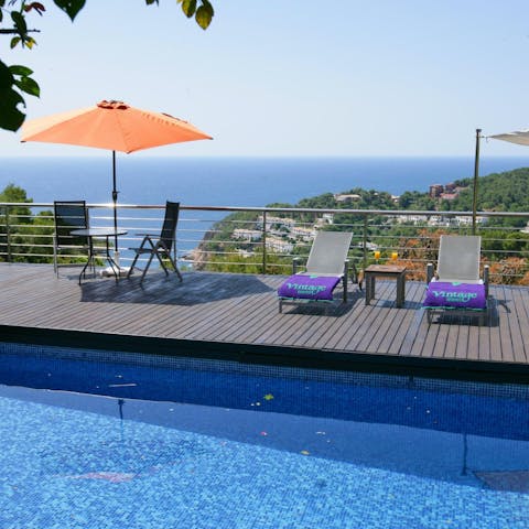 Relax by the private pool in the sun or shade