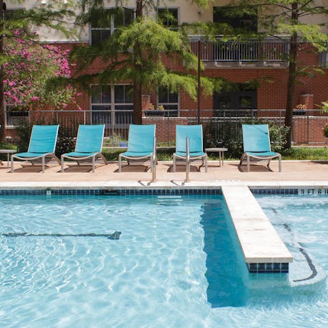 Take a refreshing dip in the communal pool