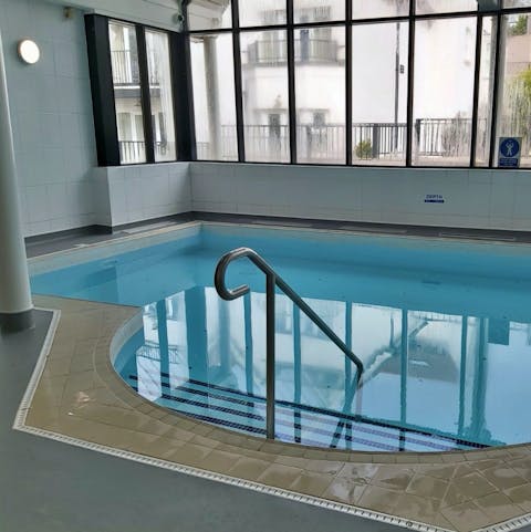 Start your mornings off with a quick, refreshing dip in the communal pool