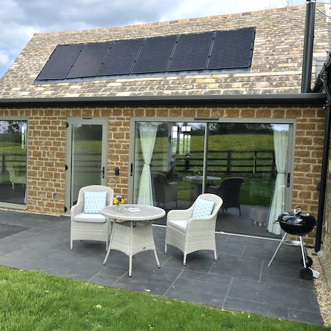 Sit out on the terrace and enjoy the tranquillity of rural Rutland