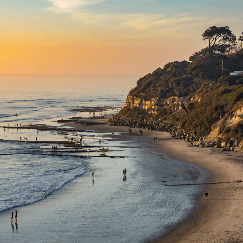 Take a sunset stroll on Encinitas beach