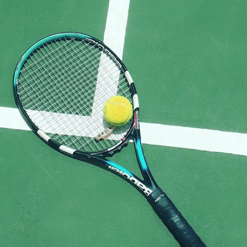 Play a game or two on the community tennis court