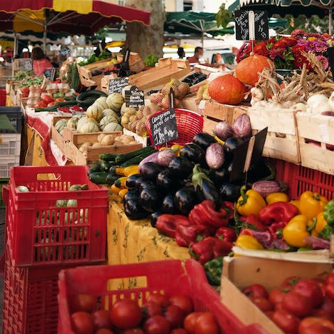 Peruse rows and rows of fresh produce at Les Halles, a fifteen-minute walk away