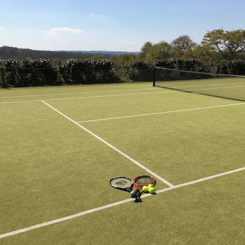 Head out for a few games on the tennis court