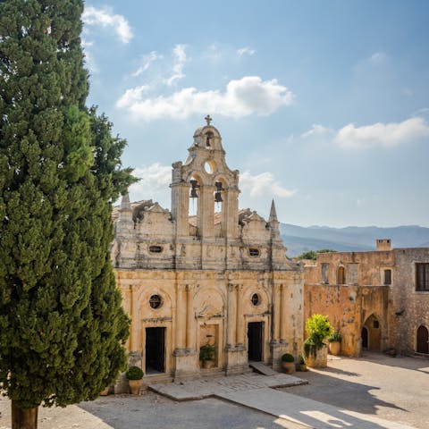 Visit the sacred Arkadi monastery, around thirty minutes by car