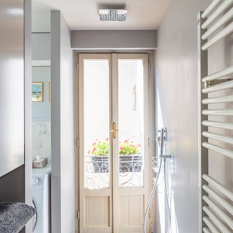 Luxuriate under the rainfall shower