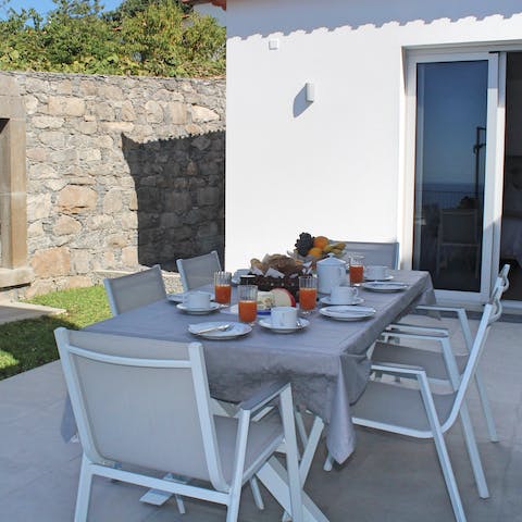 Serve up some Portuguese delicacies at the alfresco dining area