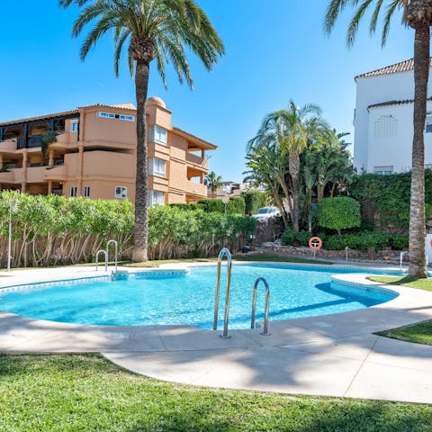 Cool down with a gentle afternoon swim in the shared pool