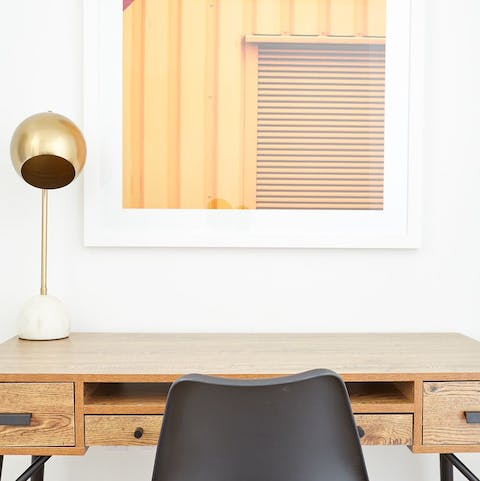 Get down to some work at the designated desk area