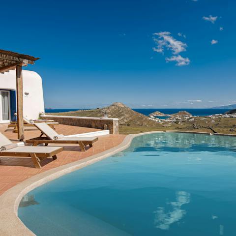 Cool off from the Greek summer with a dip in the swimming pool