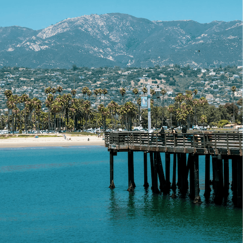 Head to the beach – private Hope Ranch Beach is a three-minute drive