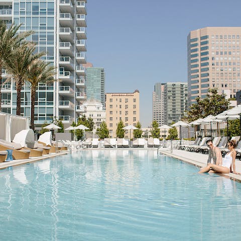 Cool off in the building's rooftop swimming pool