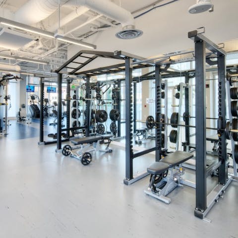 Get in an early morning workout in the guest-only gym
