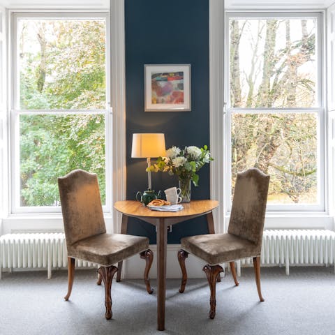 Enjoy your breakfast with a side of park views out the sash windows