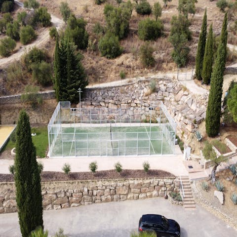 Keep active with a couple of sets on the private padel court