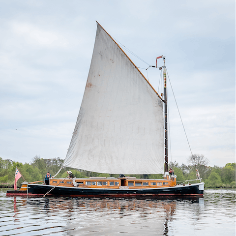 Embrace a boating adventure on the nearby Norfolk Broads