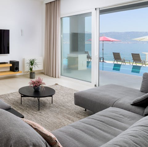 Coastal views from the comfortable living room