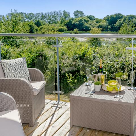 Gaze out over picture-perfect lake views from the comfort of your private balcony