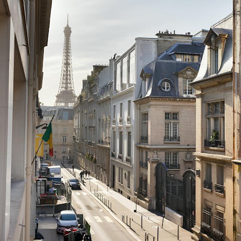 Stay in Trocadéro, where views of the Eiffel Tower await