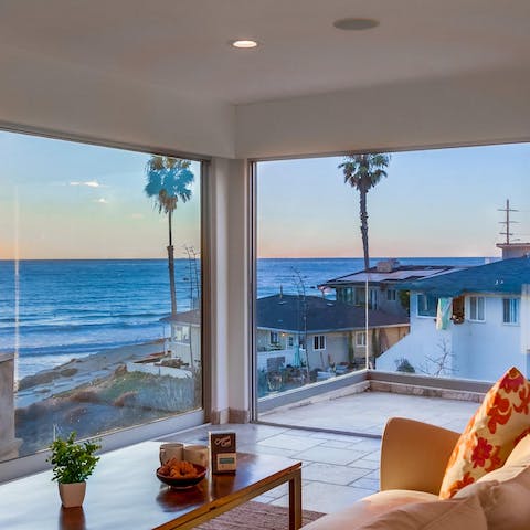 Admire ocean views from almost every angle of this San Diego home