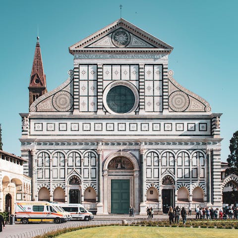 Visit the Basilica of Santa Maria Novella, a seven-minute walk away
