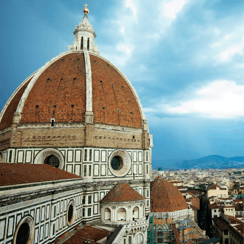 Stroll fifteen minutes to the  Cathedral of Santa Maria del Fiore in the heart of Florence