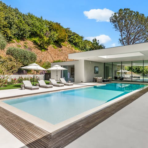 Float the afternoon away in the private pool