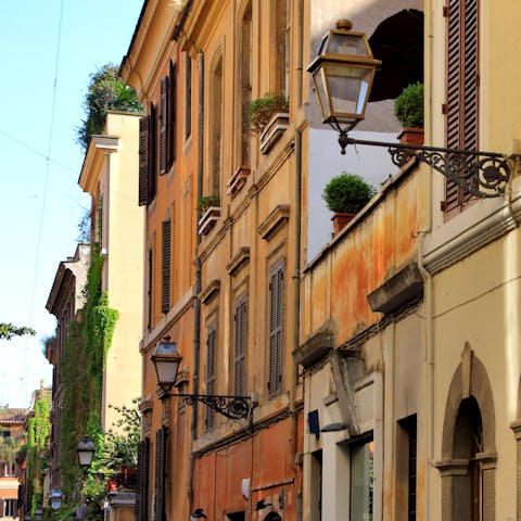 Stay in a historic restored building on Via Margutta, one of Rome's most famous streets