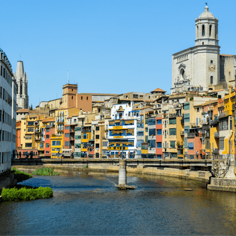 Drive over to Girona and explore its charming Old Quarter 