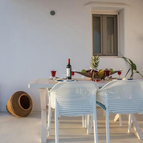 Treat yourself to the authentic taste of Greece from the tranquillity and privacy of the garden