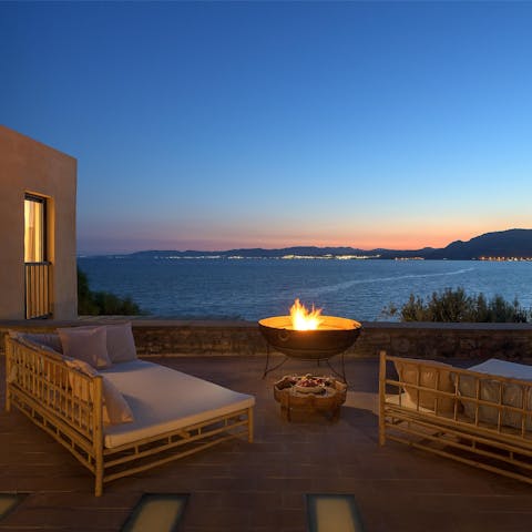Get the fire pit crackling and enjoy the view at sunset