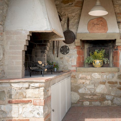 Cook rustic Italian feasts in the outdoor kitchen