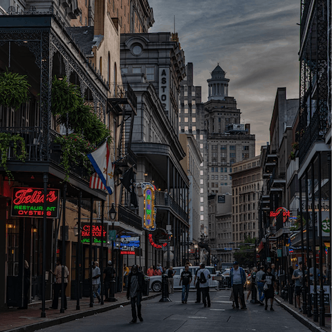 Spend an evening listening to jazz on Bourbon Street