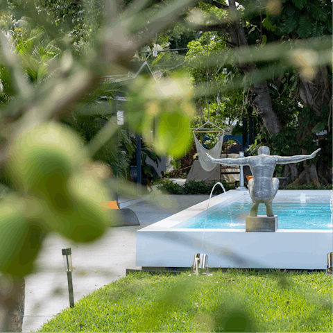 Relax by the heated pool