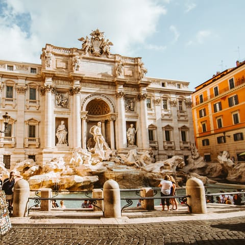 Toss a coin in the beautiful Trevi Fountain – a couple of kilometres away